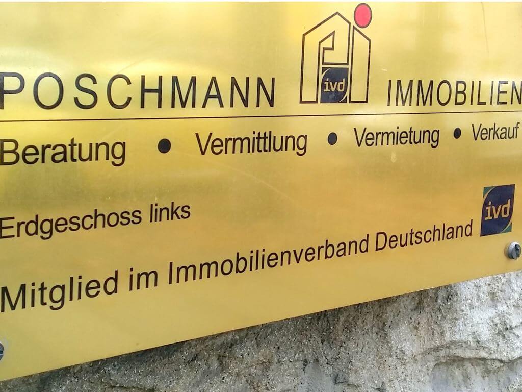 Firmenschild Poschmann Immobilien