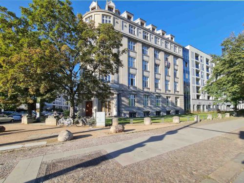 Blick auf den Wohnkomplex Dresdner Straße in Leipzig Zentrum-Ost